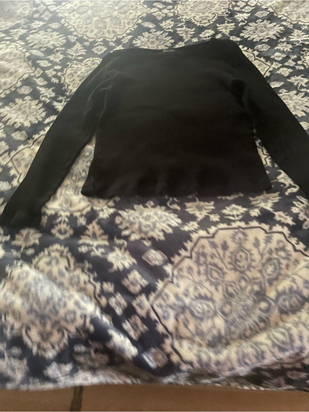 Lauren Ralph Lauren Black Long Sleeve Boatneck Sweater